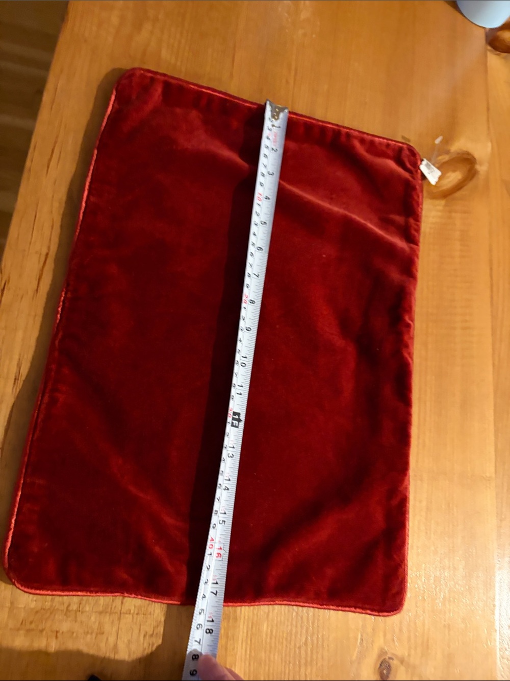 Crate&Barrel Velvet Accent Pillow Cover in Deep Red - Picture 2 of 4